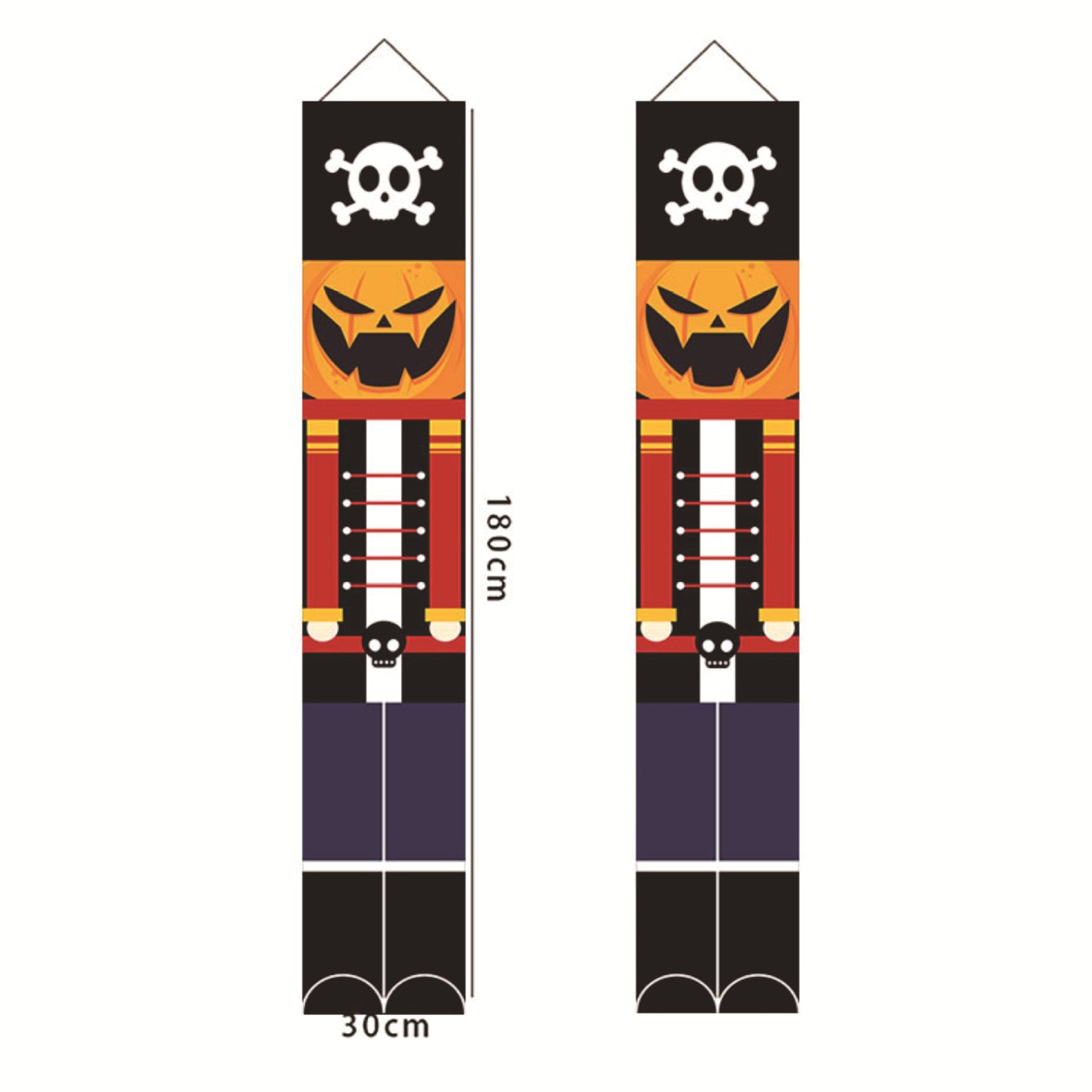 Pareado de pancarta de cascanueces modelo soldado de Halloween