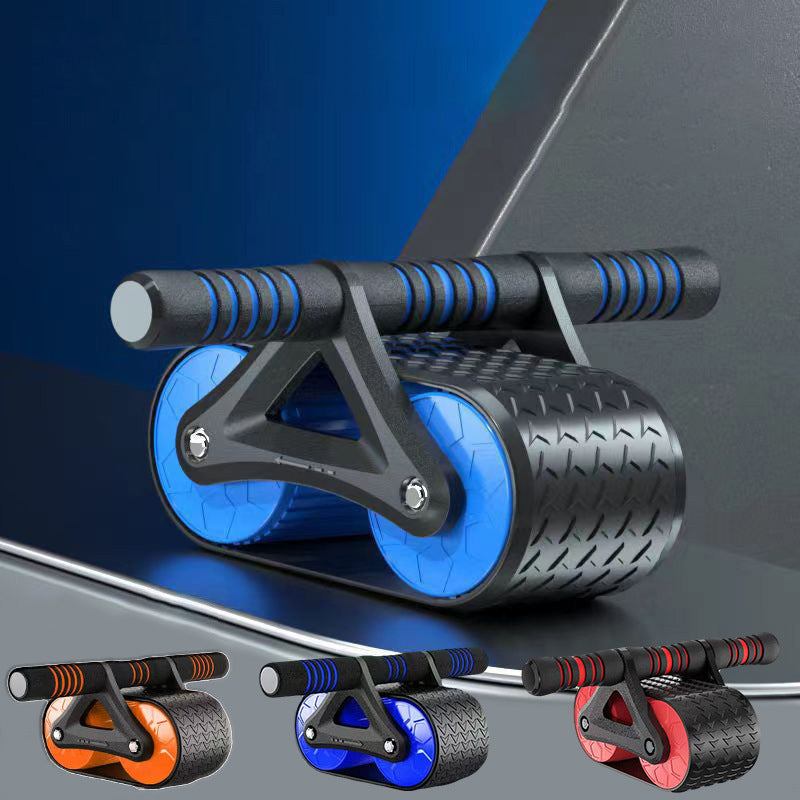 Ejercitador abdominal de doble rueda, con rebote automático, rodillo para abdominales, gimnasio, deportes