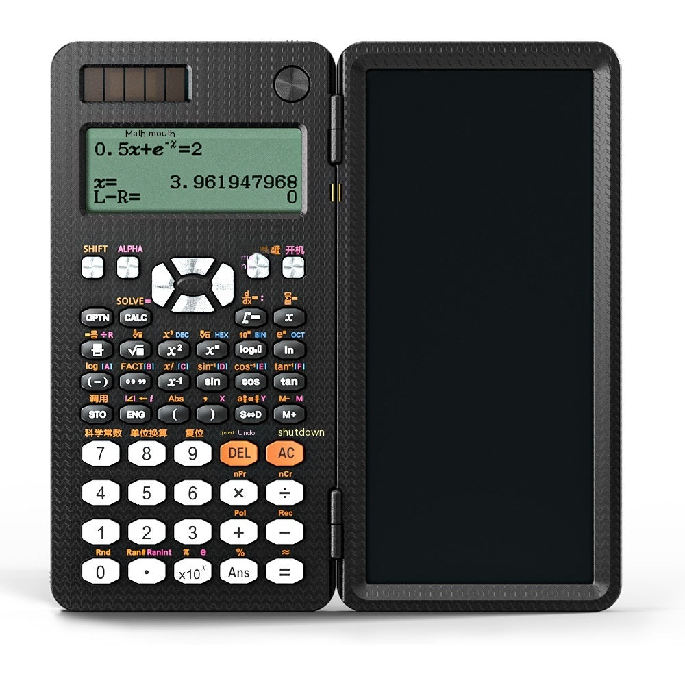 Calculadora científica plegable 2 en 1, tableta de escritura a mano, calculadora con función de aprendizaje, calculadora científica de escritorio plegable.