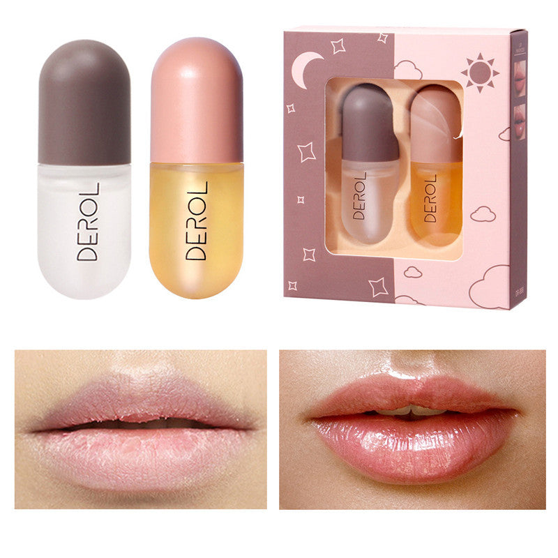 Aceite voluminizador de labios instantáneo de día y noche, transparente, duradero, nutritivo, reparador, reduce las líneas finas de los labios, cuidado de la belleza de los labios, cosmético.