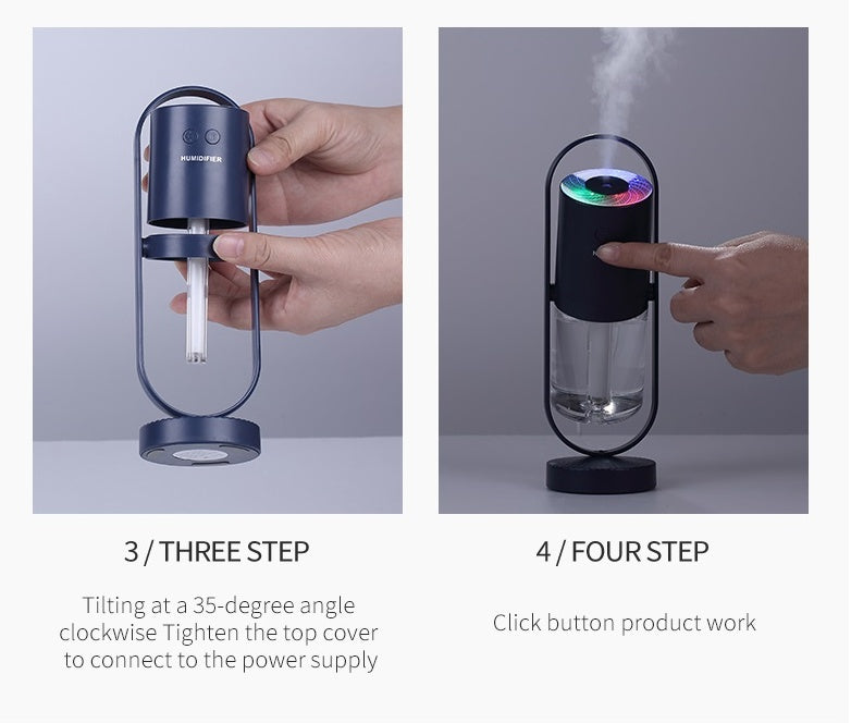 Humidificador de aire USB Magic Shadow para el hogar con luces, generador de niebla ultrasónico para coche.