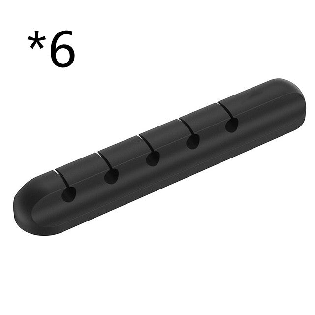 Organizador de cables USB de silicona para escritorio, clips multiusos.