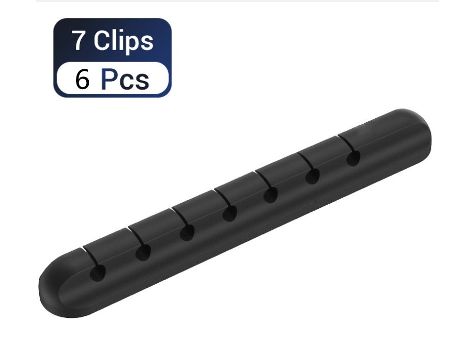 Organizador de cables USB de silicona para escritorio, clips multiusos.