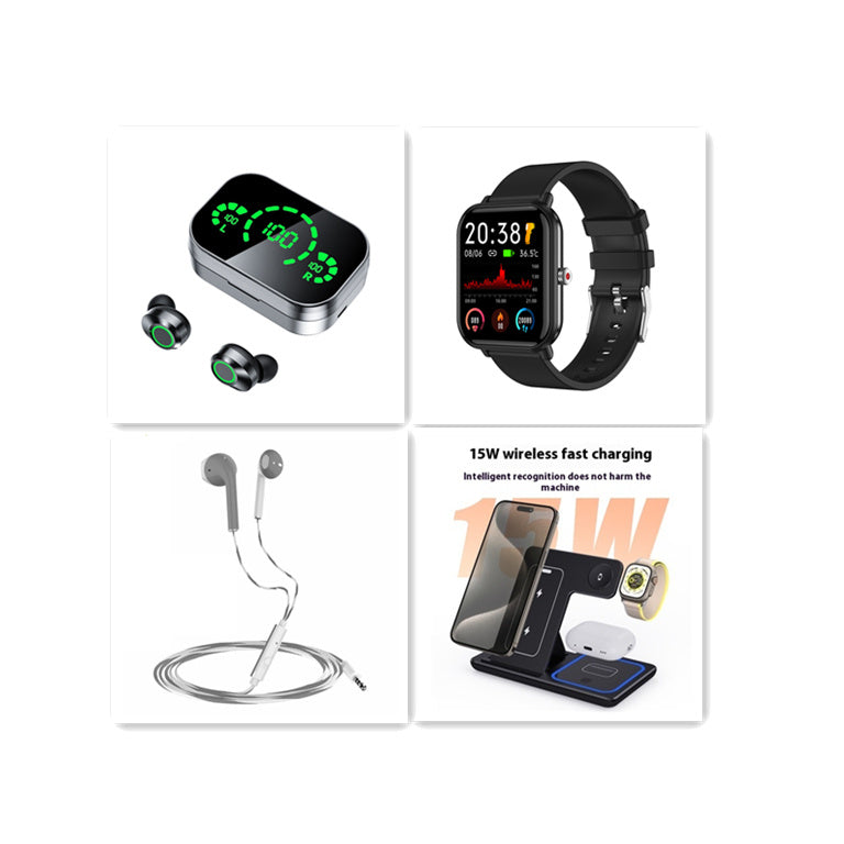 Auriculares inalámbricos Bluetooth YD03 TWS con pantalla grande y pantalla digital inteligente, intrauditivos con luz de respiración.