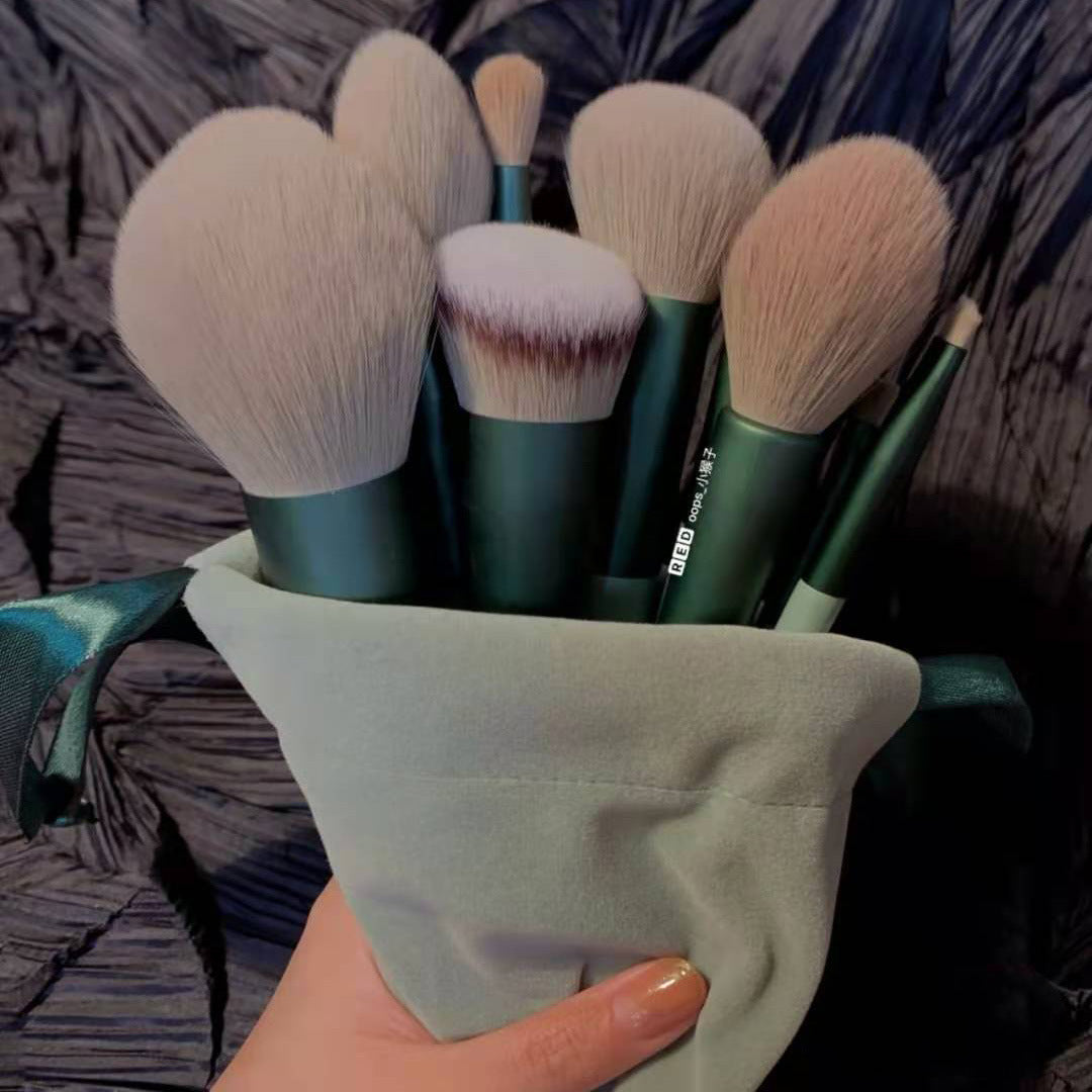 Juego de 13 brochas de maquillaje, corrector, rubor, sombra de ojos, iluminador, base, herramientas de belleza cosméticas.
