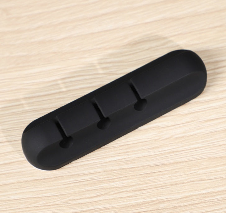 Organizador de cables USB de silicona para escritorio, clips multiusos.