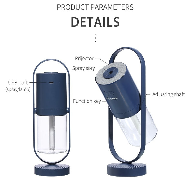 Humidificador de aire USB Magic Shadow para el hogar con luces, generador de niebla ultrasónico para coche.