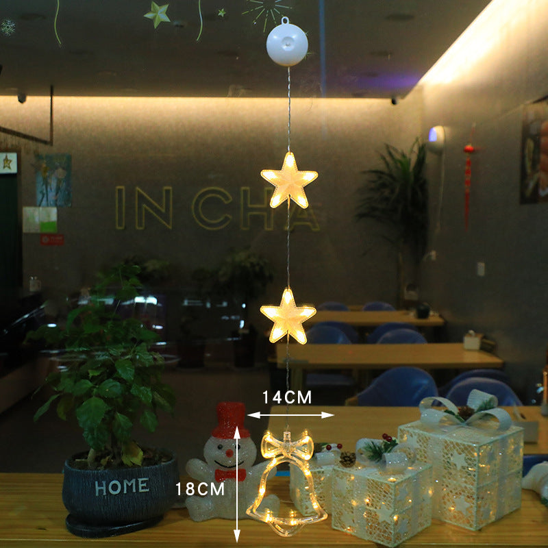 3 luces LED navideñas con forma de estrella para colgar en el árbol de Navidad, adornos para ventanas, decoración para el hogar, Navidad, Año Nuevo
