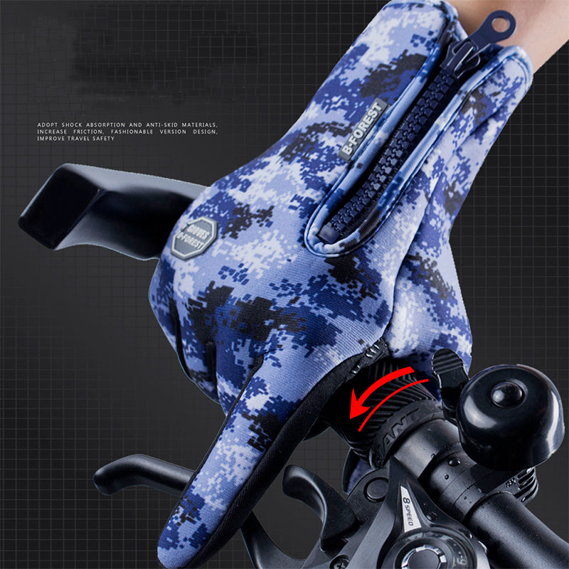 Guantes de invierno para pantalla táctil, para motocicleta, deslizantes, impermeables, deportivos, con forro polar