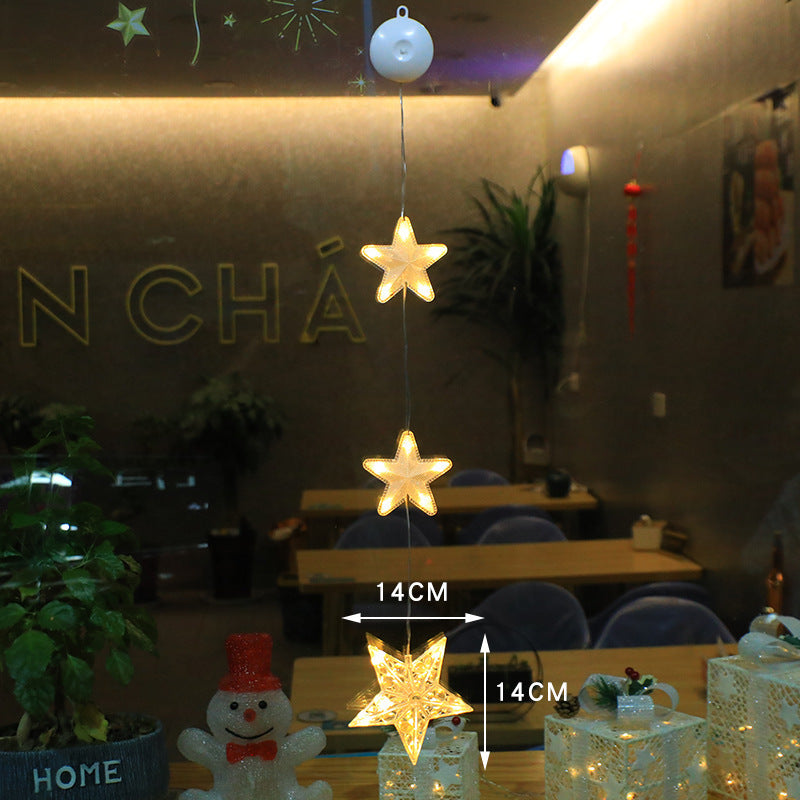 3 luces LED navideñas con forma de estrella para colgar en el árbol de Navidad, adornos para ventanas, decoración para el hogar, Navidad, Año Nuevo