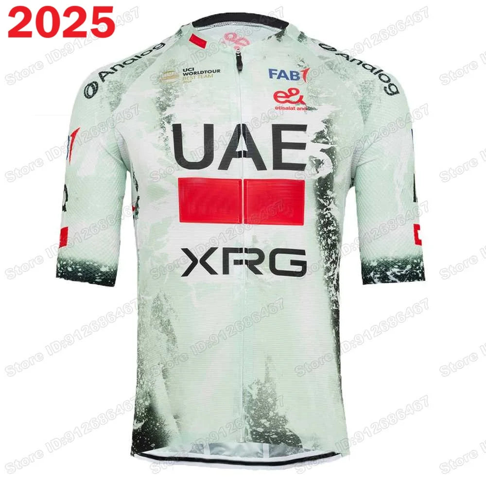 Conjunto de maillot ciclista Tadej Pogačar, campeón del mundo por equipos de los Emiratos Árabes Unidos 2025, ropa de ciclismo para hombre, camisetas de ciclismo de carretera, traje, pantalones cortos con tirantes