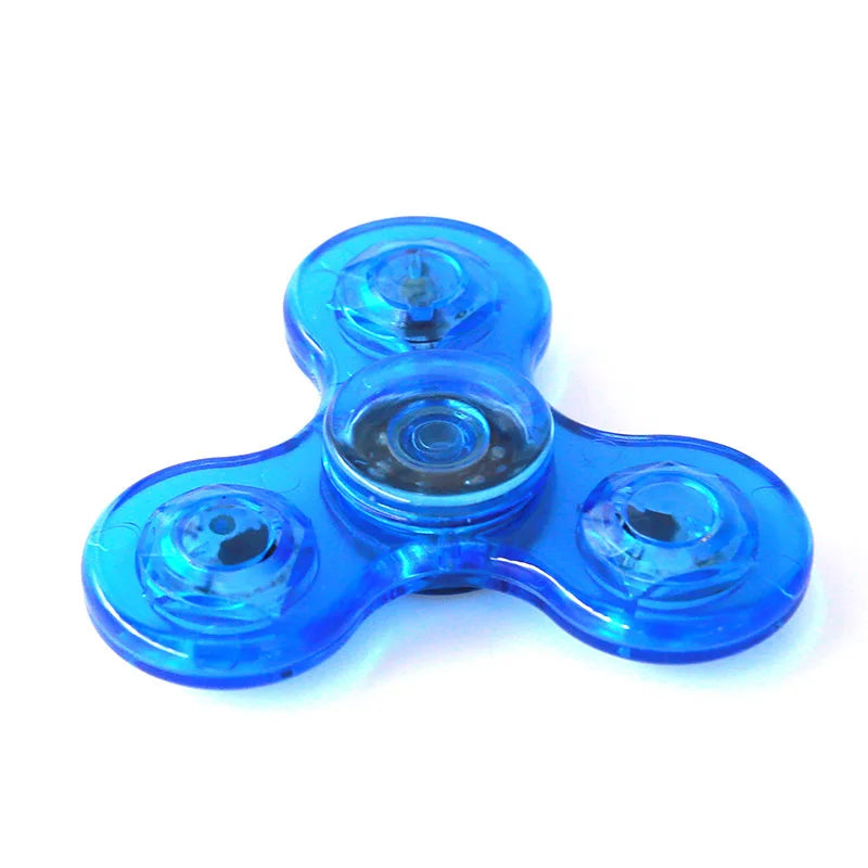 Fidget Spinner de mano con luz LED luminosa de cristal que brilla en la oscuridad, juguetes EDC para aliviar el estrés, giroscopio cinético para niños.