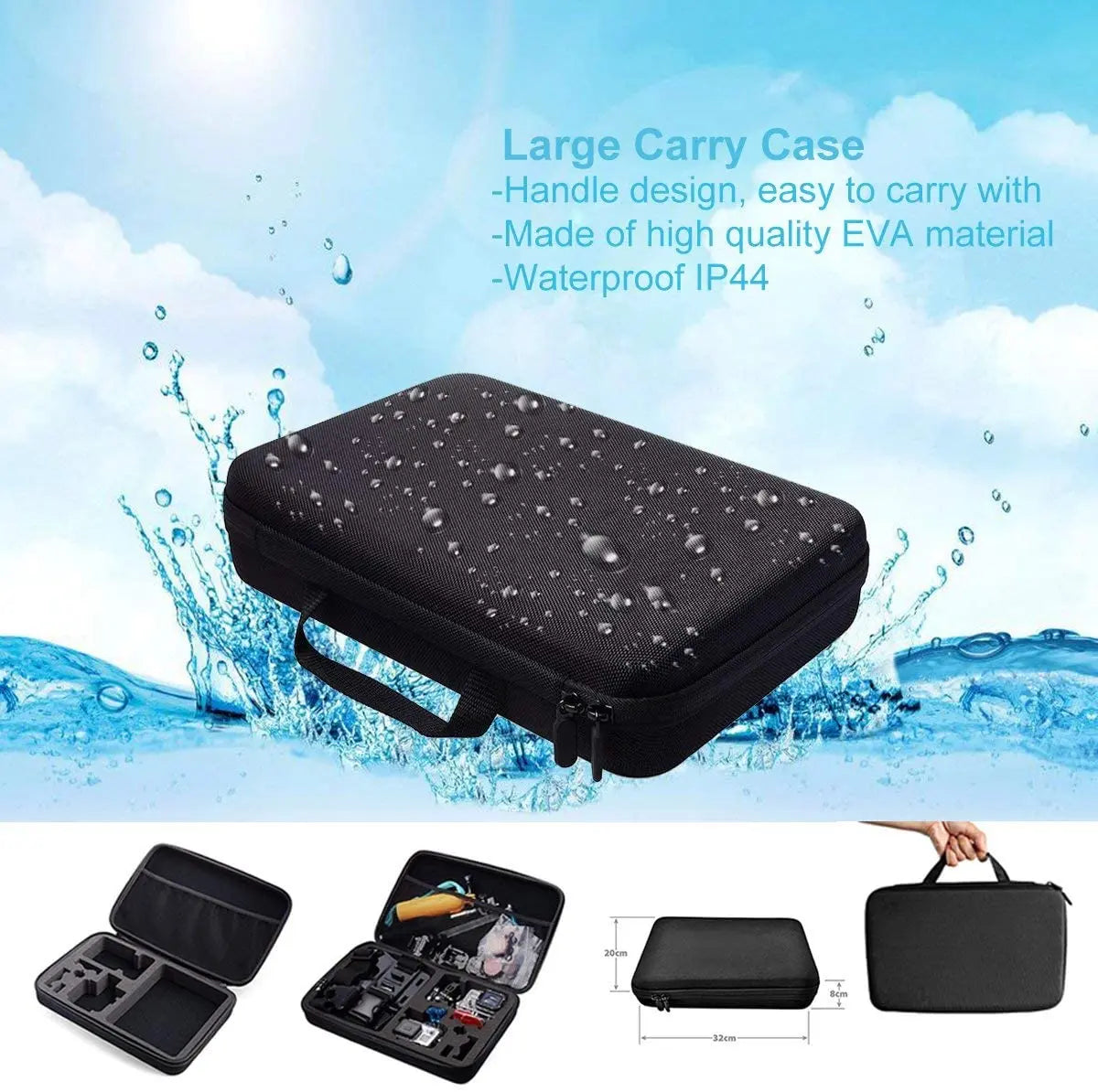 Accesorios para cámara de acción GoPro Hero 9, 8, 7, 5 y 4, mochila DJI Osmo Action, ventosa para montura de cristal, funda 4K y casco.