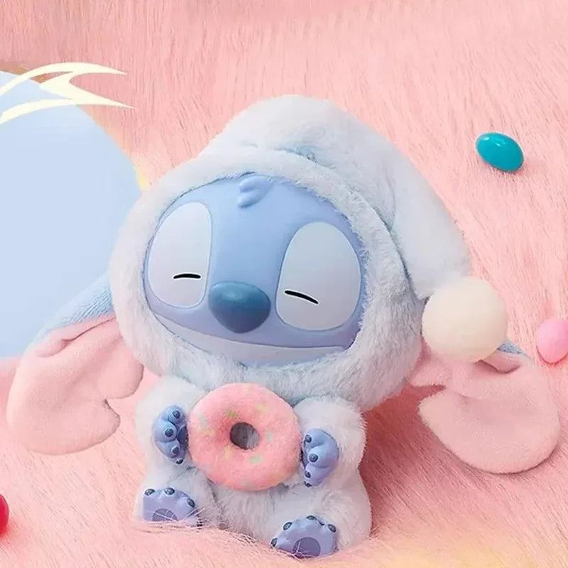 Disney Nuevo Stitch Eat Some Thing Before Sleep Series Vinyl Blind Box Bag Pendant Cute Plush Doll Mystery Box Toy Surprise Gifts