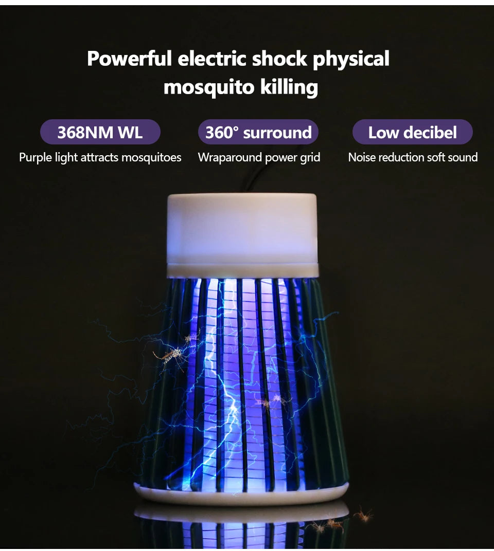 Lámpara antimosquitos con descarga eléctrica, USB, 5 V, repelente de insectos, para dormitorio, exterior