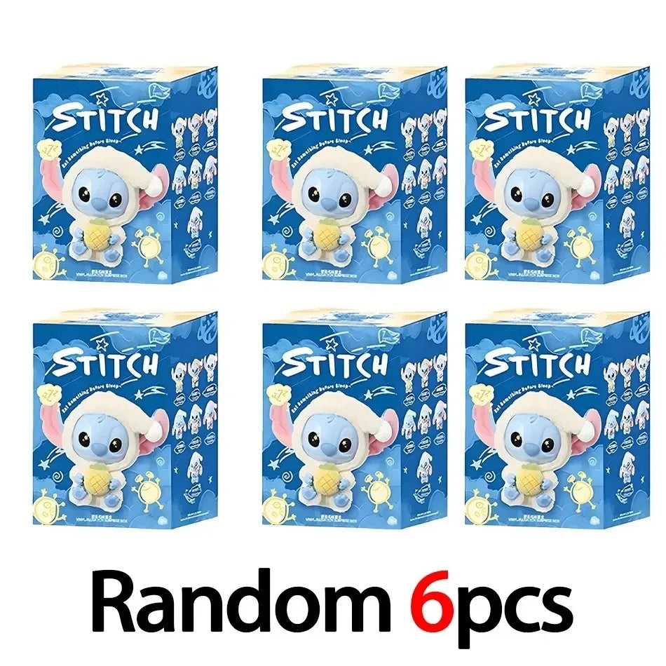 Disney Nuevo Stitch Eat Some Thing Before Sleep Series Vinyl Blind Box Bag Pendant Cute Plush Doll Mystery Box Toy Surprise Gifts