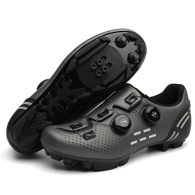 Zapatillas de ciclismo de montaña 2023 con calas para hombre y mujer, de carbono, deportivas, de velocidad, planas, SPD, para ciclismo de carretera