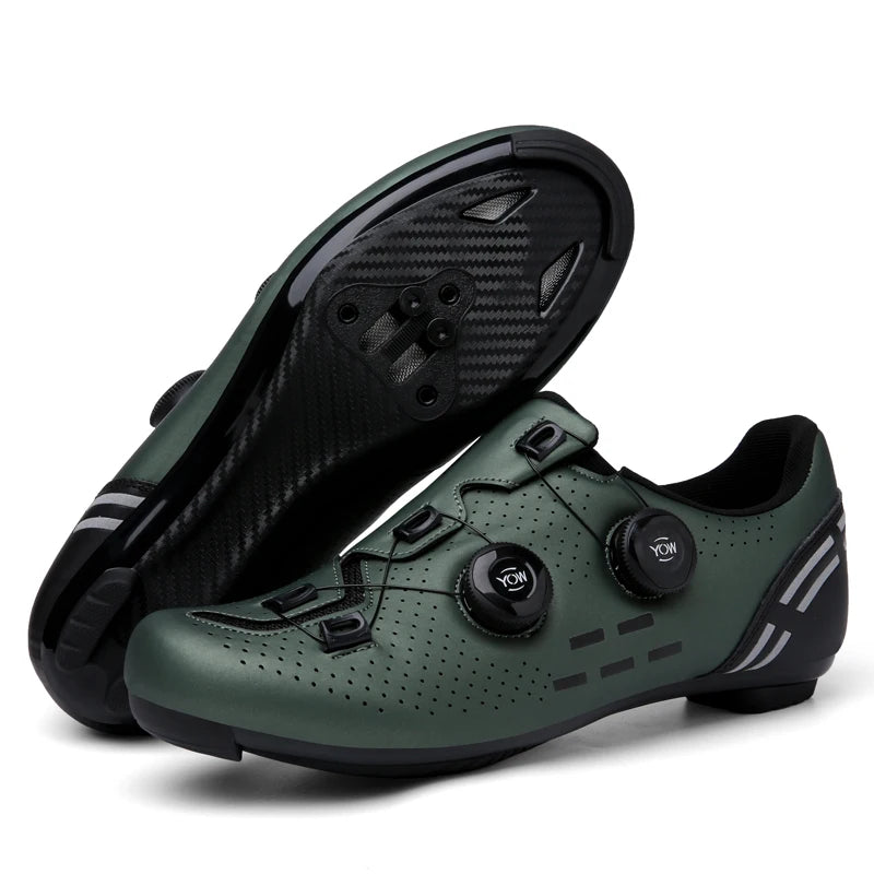 Zapatillas de ciclismo de montaña 2023 con calas para hombre y mujer, de carbono, deportivas, de velocidad, planas, SPD, para ciclismo de carretera