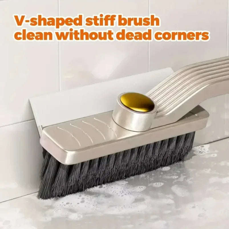 Cepillo multiusos para limpiar azulejos, con cerdas duras y rotación de 360°, ideal para suelos y paredes de baño y cocina.