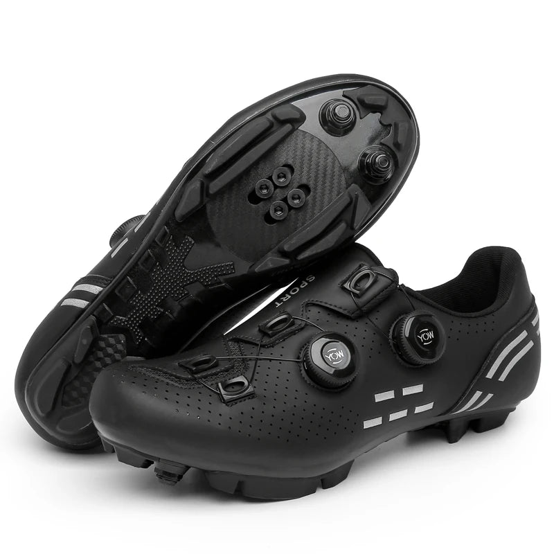 Zapatillas de ciclismo de montaña 2023 con calas para hombre y mujer, de carbono, deportivas, de velocidad, planas, SPD, para ciclismo de carretera
