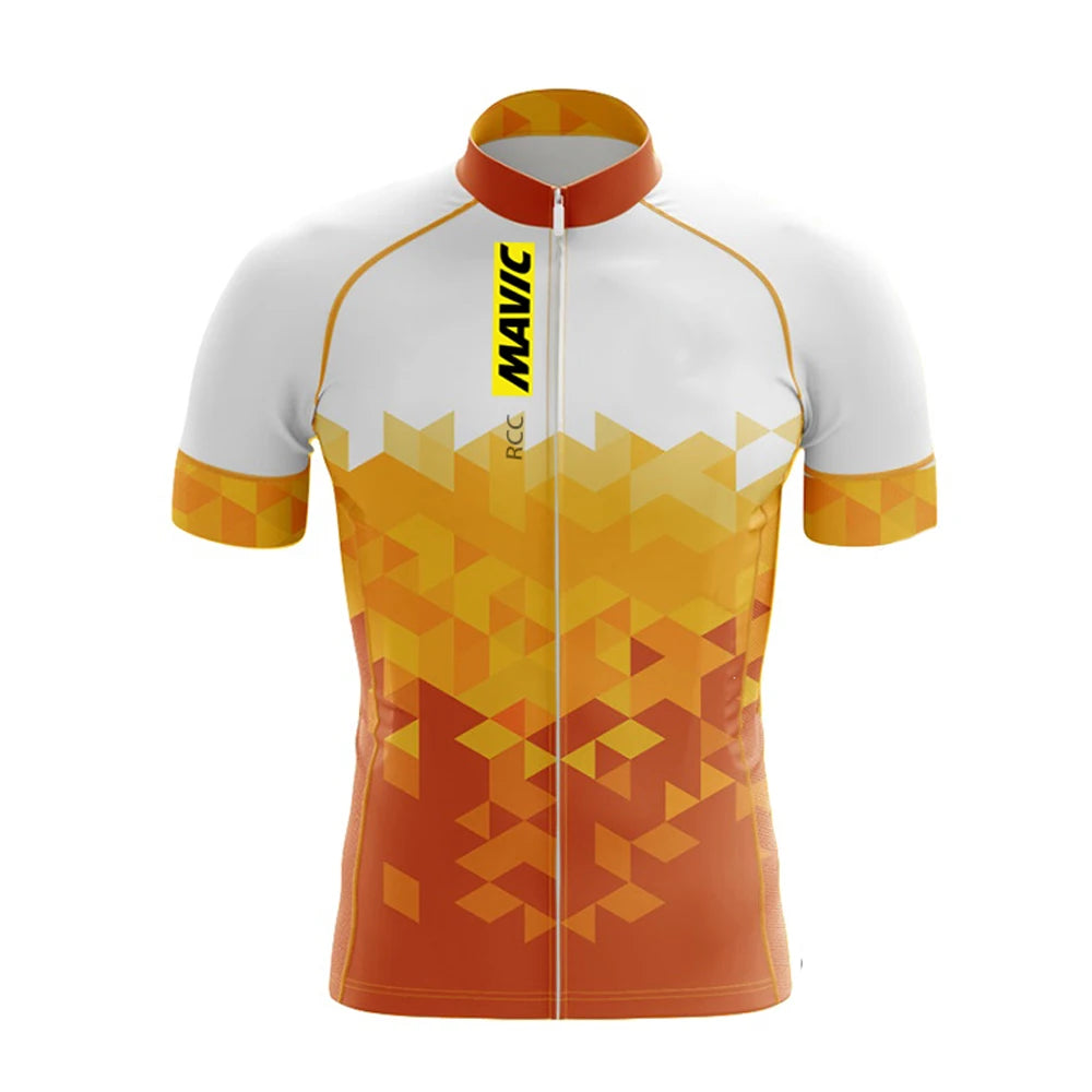 Maillot de ciclismo de manga corta RCC MAVIC para hombre, ropa de ciclismo de carretera de verano 2025, transpirable, para gimnasio