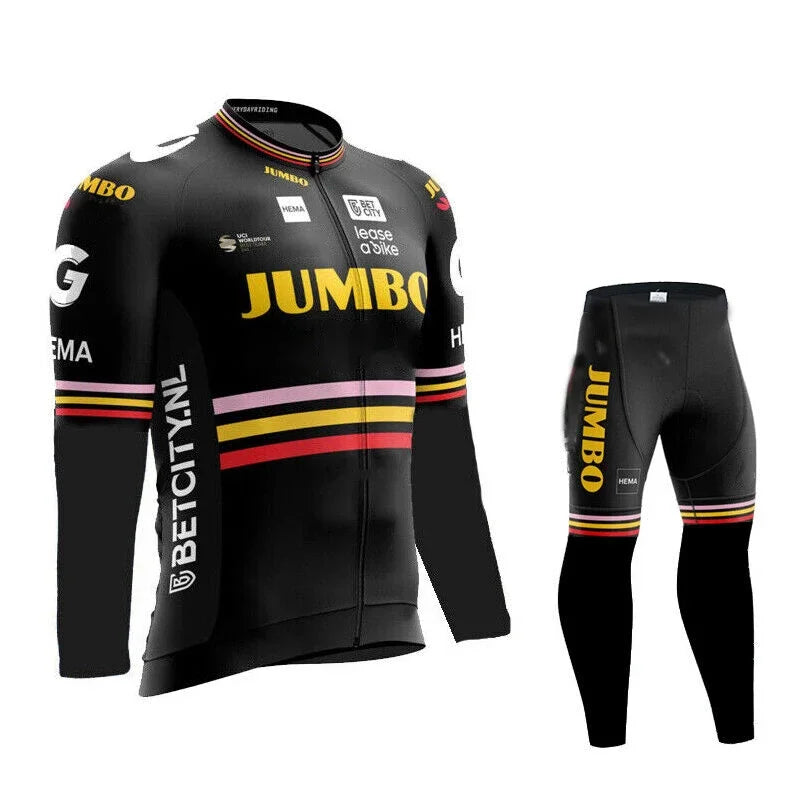 Jumbo Team Otoño Manga Larga Nueva Carrera MTB Primavera Conjunto de Jersey Largo de Ciclismo Bicicleta Ciclismo Ropa Uniforme Ropa Ciclismo