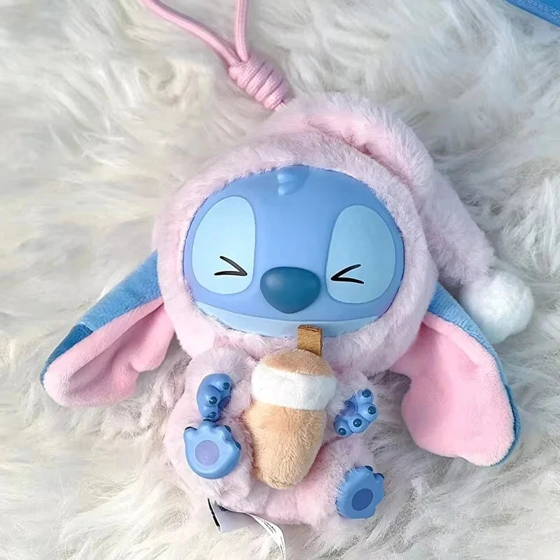 Disney Nuevo Stitch Eat Some Thing Before Sleep Series Vinyl Blind Box Bag Pendant Cute Plush Doll Mystery Box Toy Surprise Gifts