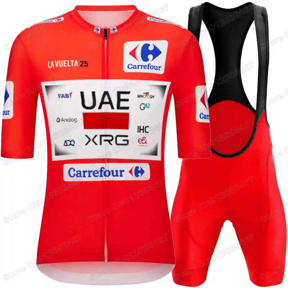 Conjunto de maillot ciclista Tadej Pogačar, campeón del mundo por equipos de los Emiratos Árabes Unidos 2025, ropa de ciclismo para hombre, camisetas de ciclismo de carretera, traje, pantalones cortos con tirantes