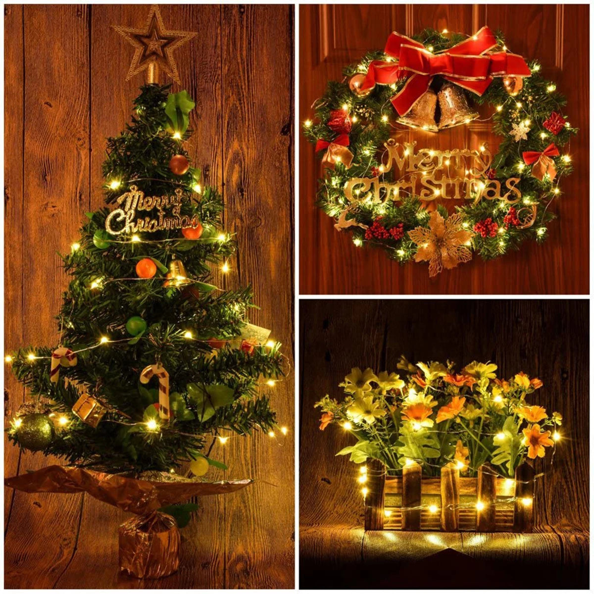 Guirnalda de luces LED de 100 m para exteriores, ideal para Navidad, Año Nuevo, bodas, fiestas, terrazas, camping, decoración de árboles de Navidad.