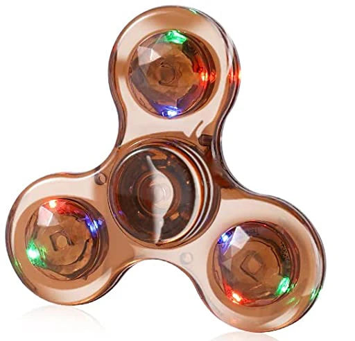 Fidget Spinner de mano con luz LED luminosa de cristal que brilla en la oscuridad, juguetes EDC para aliviar el estrés, giroscopio cinético para niños.