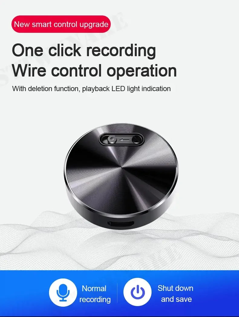 Mini grabadora de voz con imán incorporado, pequeño dispositivo de grabación de audio digital, dictáfono de sonido STTWUNAKE