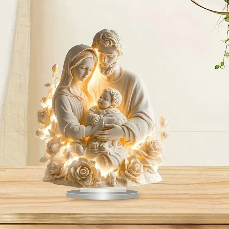 Figura de pesebre de Pascua, decoración de mesa, figura de pesebre, adorno de escritorio de madera, artesanía, decoración, iglesia, fiesta, regalo de Navidad