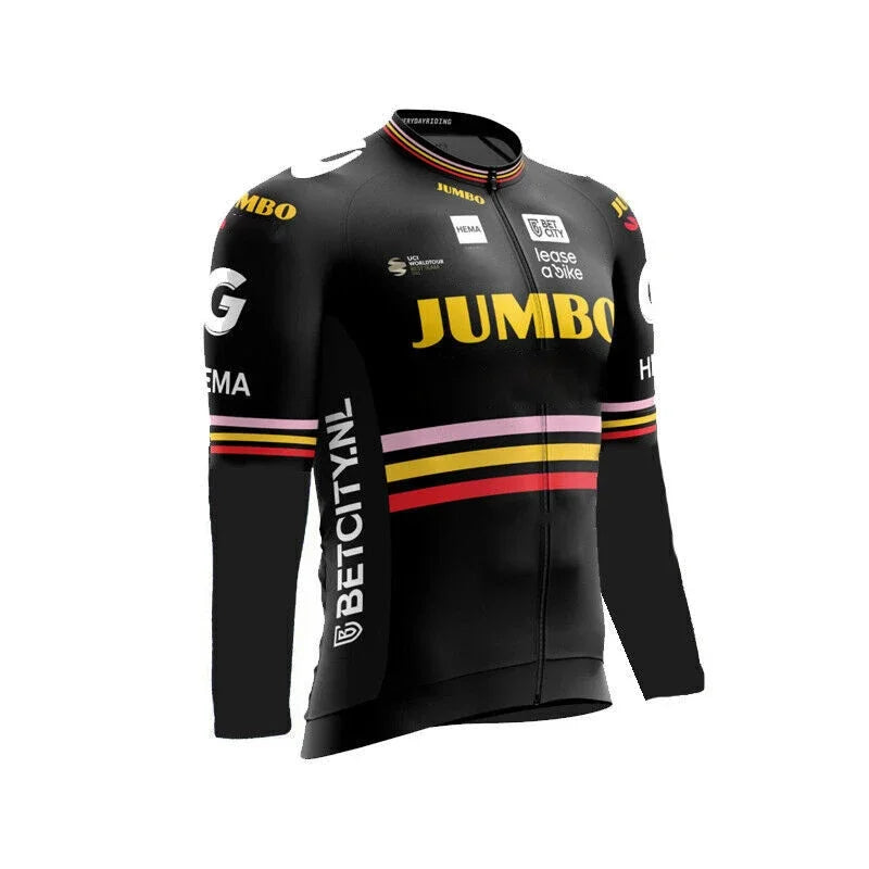 Jumbo Team Otoño Manga Larga Nueva Carrera MTB Primavera Conjunto de Jersey Largo de Ciclismo Bicicleta Ciclismo Ropa Uniforme Ropa Ciclismo