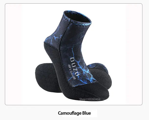 Calcetines de buceo de neopreno de 5 mm, para verano, para deportes de buceo, para surf, playa, antideslizantes, aletas de natación, resistentes a la arena y a los baños de hielo.