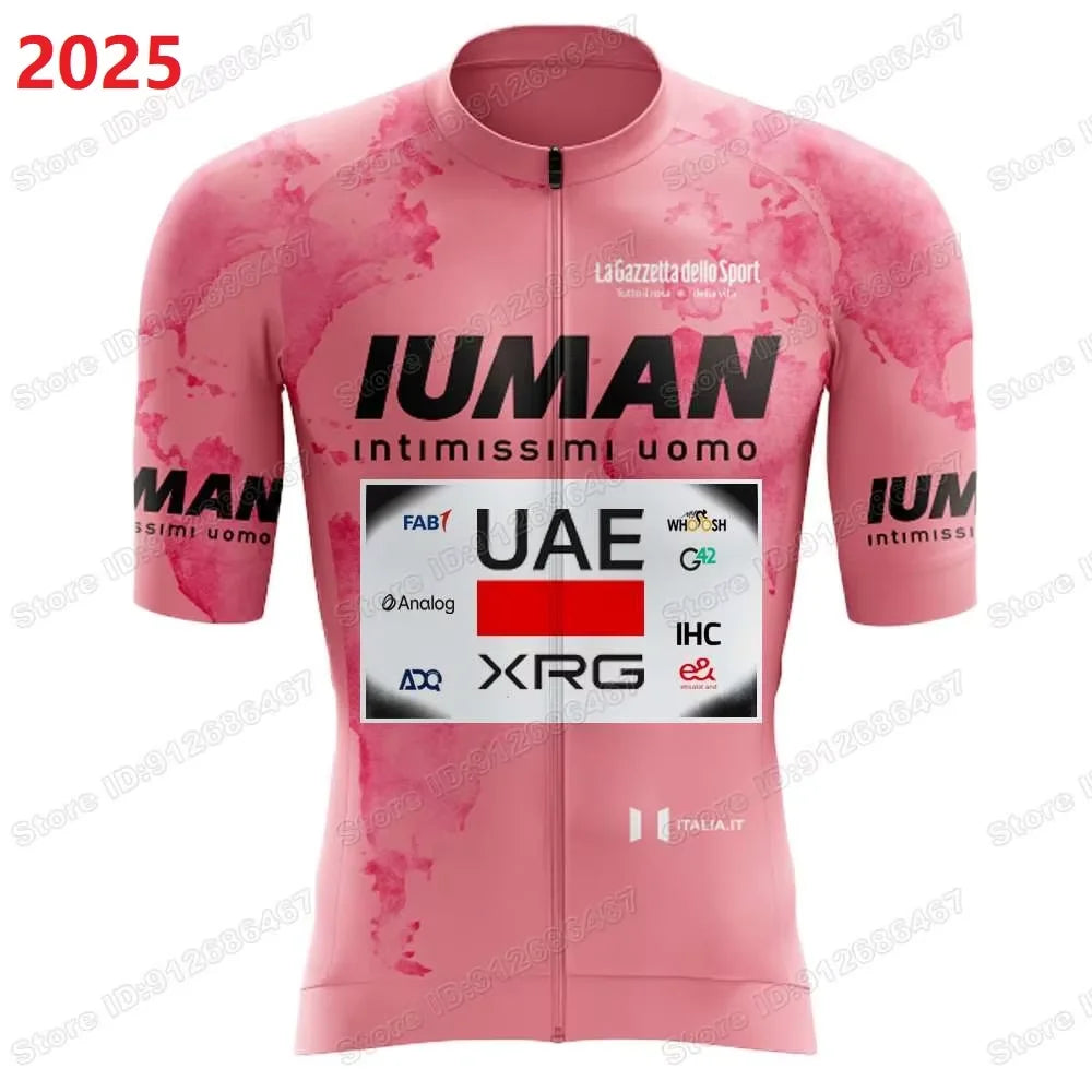 Conjunto de maillot ciclista Tadej Pogačar, campeón del mundo por equipos de los Emiratos Árabes Unidos 2025, ropa de ciclismo para hombre, camisetas de ciclismo de carretera, traje, pantalones cortos con tirantes