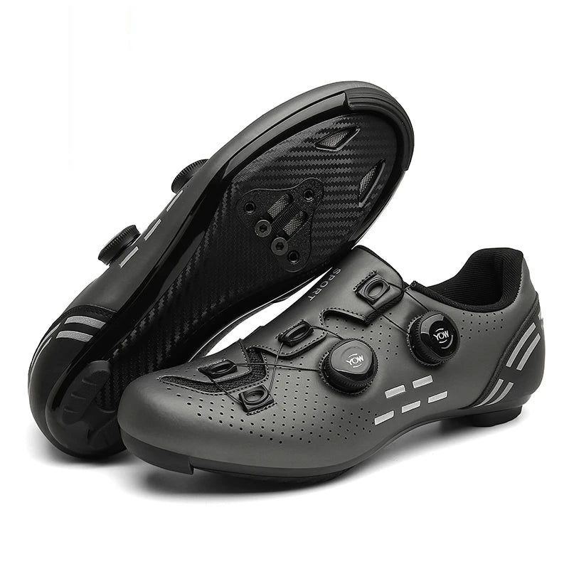 Zapatillas de ciclismo de montaña 2023 con calas para hombre y mujer, de carbono, deportivas, de velocidad, planas, SPD, para ciclismo de carretera