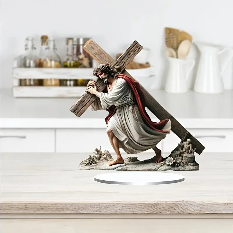 Figura de pesebre de Pascua, decoración de mesa, figura de pesebre, adorno de escritorio de madera, artesanía, decoración, iglesia, fiesta, regalo de Navidad