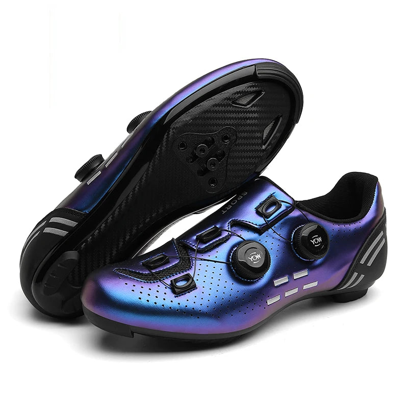 Zapatillas de ciclismo de montaña 2023 con calas para hombre y mujer, de carbono, deportivas, de velocidad, planas, SPD, para ciclismo de carretera