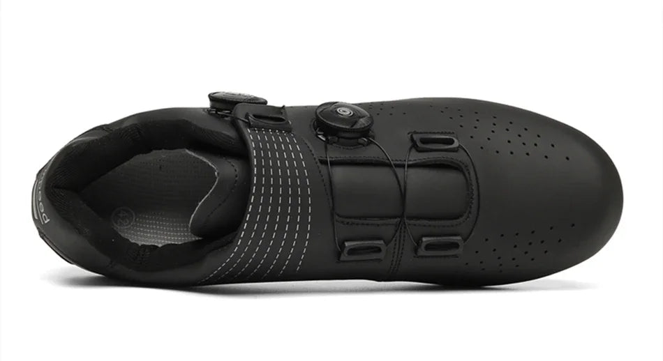 Zapatillas profesionales para hombre, ultraligeras, con doble hebilla, para ciclismo de montaña, luminosas, con calas autoblocantes