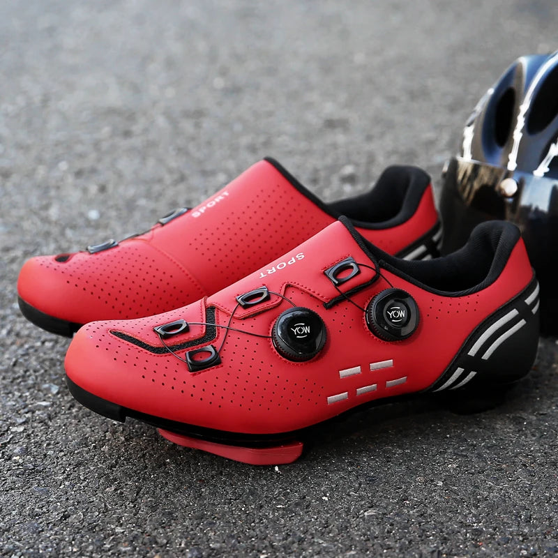 Zapatillas de ciclismo de montaña 2023 con calas para hombre y mujer, de carbono, deportivas, de velocidad, planas, SPD, para ciclismo de carretera