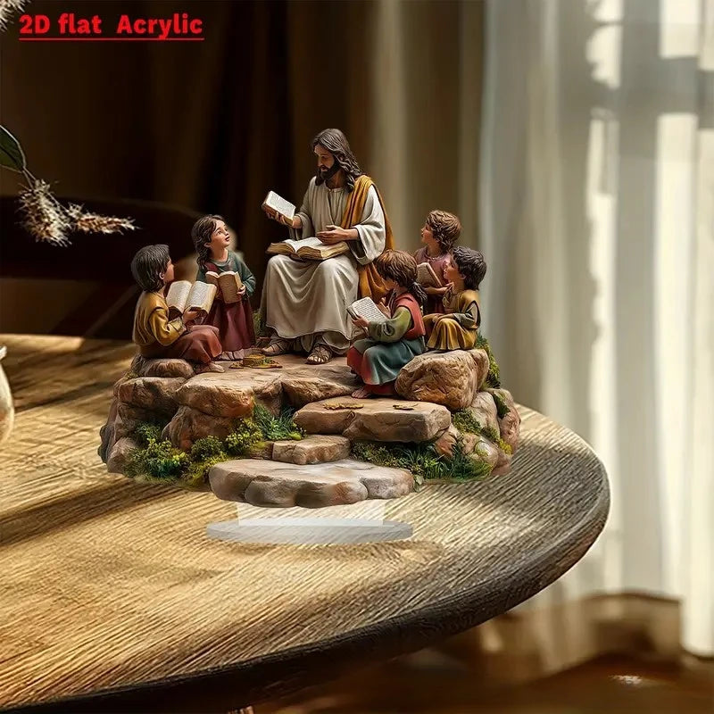 Figura de pesebre de Pascua, decoración de mesa, figura de pesebre, adorno de escritorio de madera, artesanía, decoración, iglesia, fiesta, regalo de Navidad