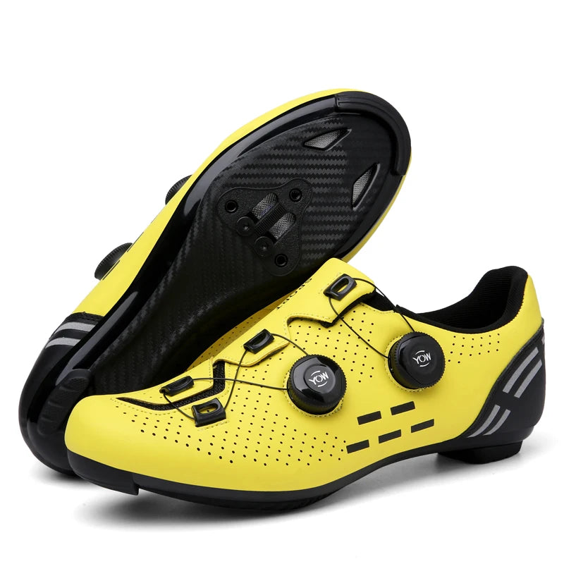 Zapatillas de ciclismo de montaña 2023 con calas para hombre y mujer, de carbono, deportivas, de velocidad, planas, SPD, para ciclismo de carretera