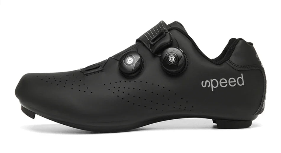 Zapatillas profesionales para hombre, ultraligeras, con doble hebilla, para ciclismo de montaña, luminosas, con calas autoblocantes