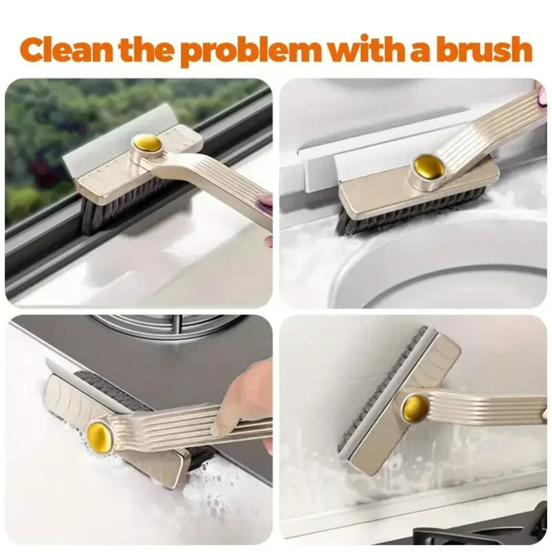 Cepillo multiusos para limpiar azulejos, con cerdas duras y rotación de 360°, ideal para suelos y paredes de baño y cocina.