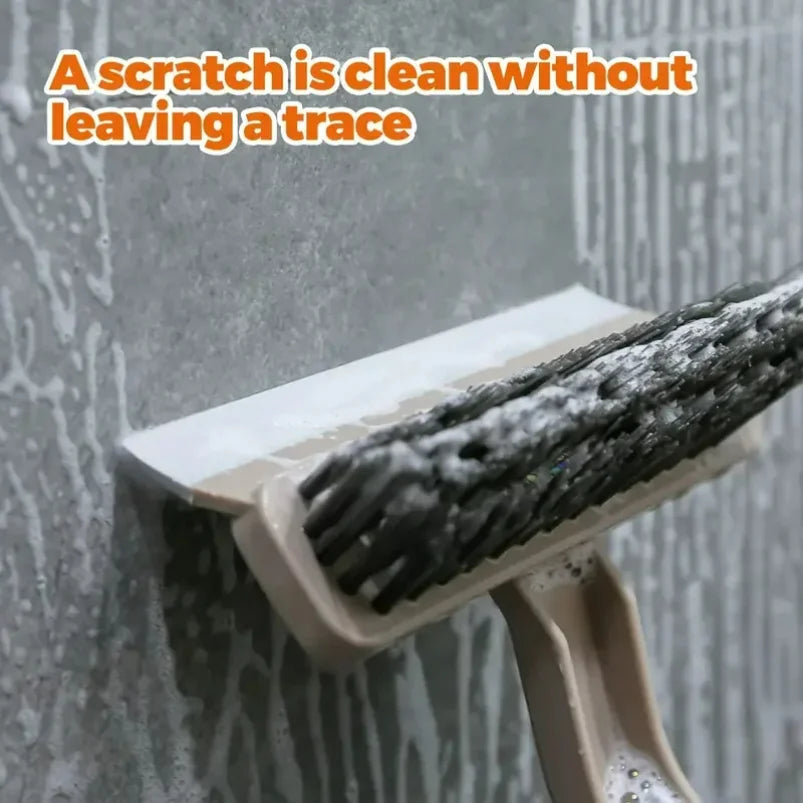 Cepillo multiusos para limpiar azulejos, con cerdas duras y rotación de 360°, ideal para suelos y paredes de baño y cocina.