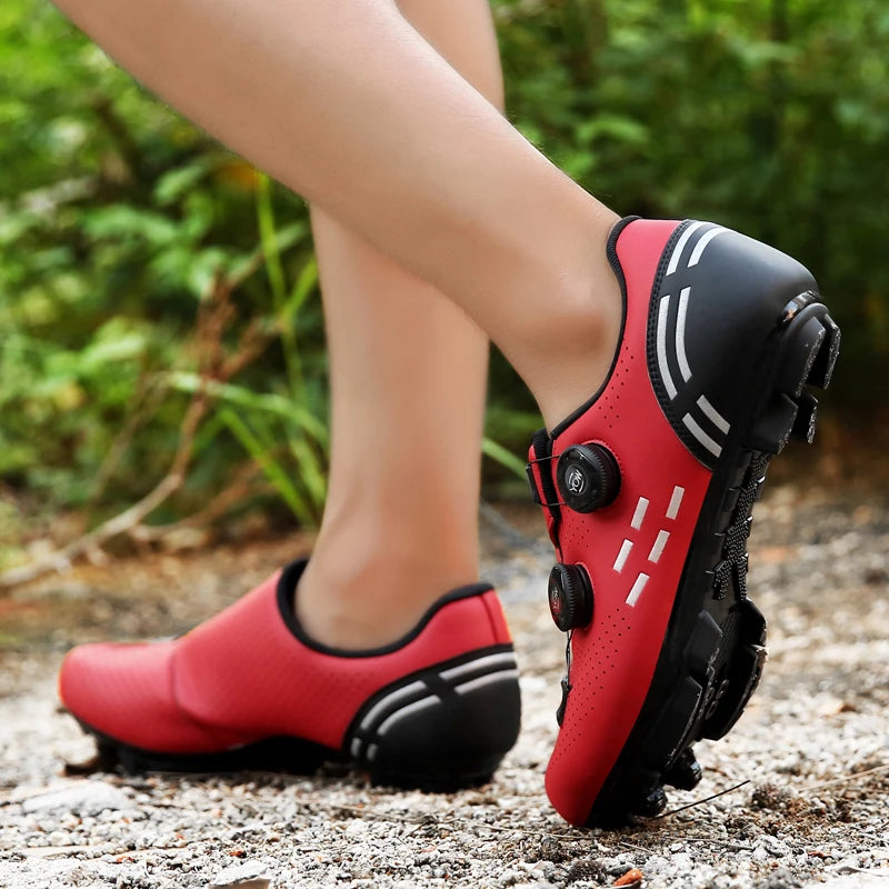 Zapatillas de ciclismo de montaña 2023 con calas para hombre y mujer, de carbono, deportivas, de velocidad, planas, SPD, para ciclismo de carretera