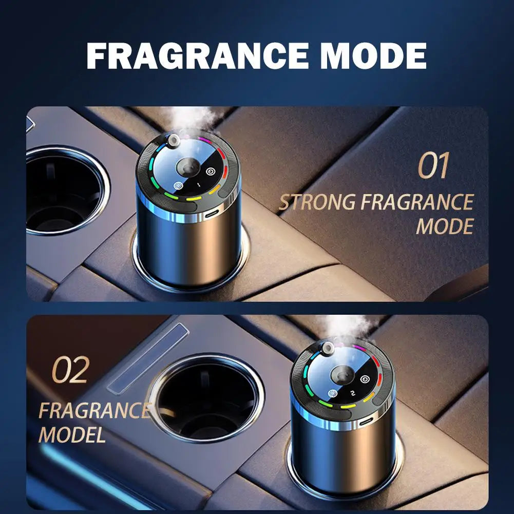 Ambientador de coche inteligente, difusor de aroma de coche recargable, 5 niveles de difusor de coche inteligente ajustable.