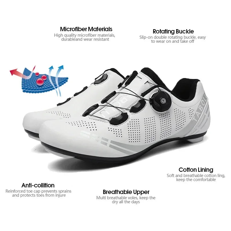 Zapatillas de ciclismo profesionales para hombre, zapatillas SPD para ciclismo de montaña, transpirables, antideslizantes, para carreras de montaña