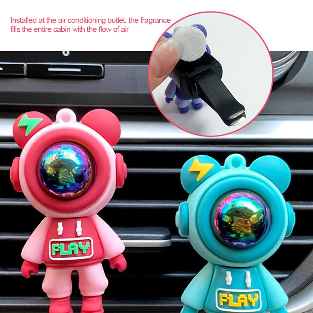 Ambientador con forma de astronauta para coche, aromaterapia, decoración interior, para salida de aire acondicionado