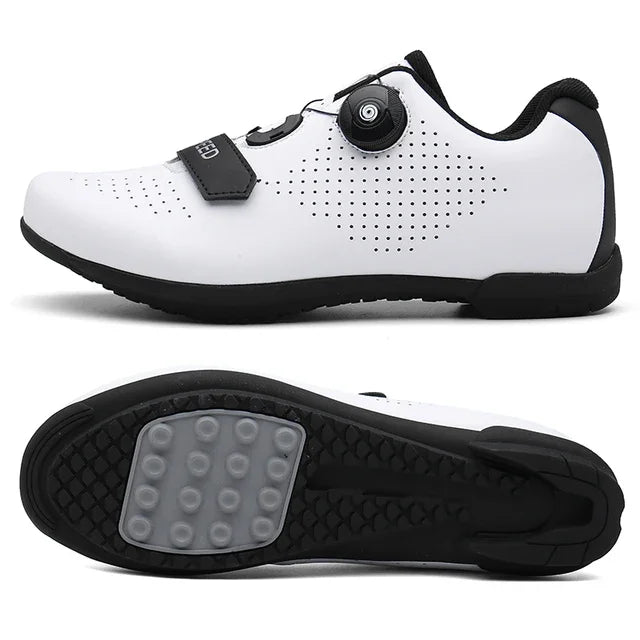 Zapatillas de ciclismo de montaña 2023 con calas para hombre y mujer, de carbono, deportivas, de velocidad, planas, SPD, para ciclismo de carretera